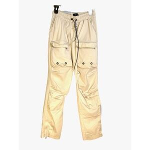 Carbon Womens Cargo Jogger Utility Zip Ankle Drawstring Light Weight Stone Large